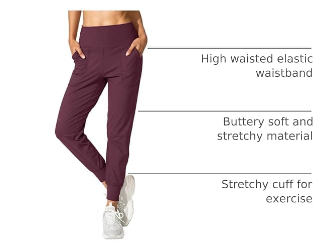 G Gradual Women's Joggers High Waisted Yoga Pants with Pockets Loose Leggings for Women Workout, Athletic, Lounge thumbnail 4
