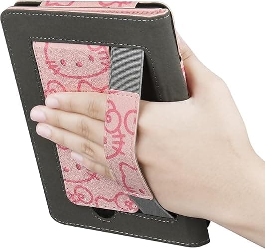 Case for 7"/6.8" Kindle Paperwhite(12th/11th Generation-2024/2021) and Kindle Colorsoft Signature Edition, Slim PU Shell Cover Case with Auto-Wake/Sleep for Kindle Paperwhite 2024, Flowers (Pink) thumbnail 5
