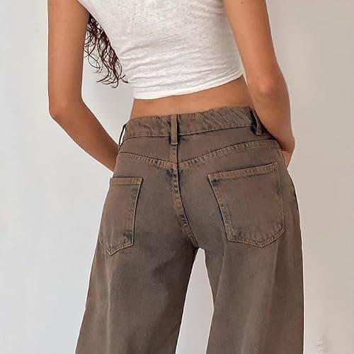 Low Rise Baggy Jeans for Women y2k Straight Wide Leg Boyfriend Streetwear Loose fit Jeans 2025 Fall Casual Denim Pants thumbnail 5