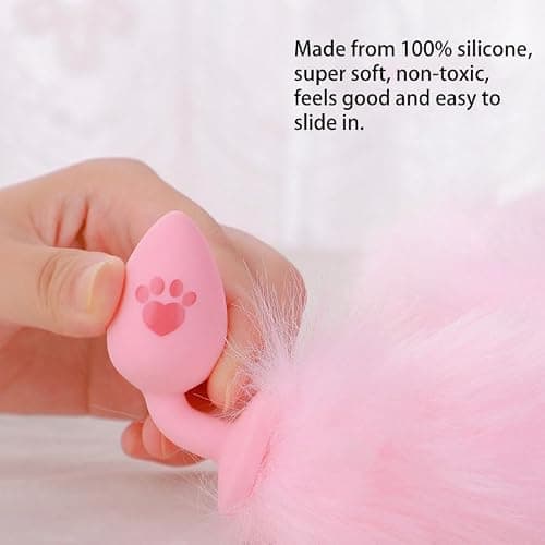 Tabuy Bunny Tail Anal Butt Plug Anal Silicone Anal Plug Fluffy Rabbit Tail Sex Toys Cute Sexy Cosplay Adult Games for Men or Women (White) thumbnail 4