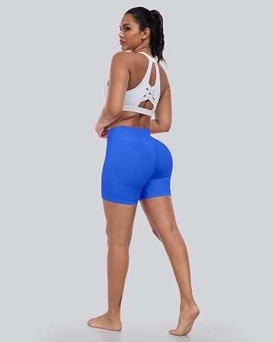 CHRLEISURE Workout Shorts Sets for Women, High Waisted Butt Lifting Scrunch Butt Sports Seamless Gym Shorts thumbnail 5