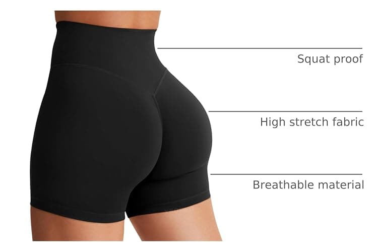 YEOREO Women's Biker Shorts 3.6" /4.5" / 6" Workout Gym Shorts Craze High Waist Tummy Control Hidden Scrunch Running Yoga thumbnail 4