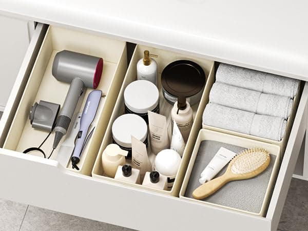 DIMJ Drawer Organizers Clothes, Dresser Organizer Bins for Baby Clothes,Underwear and Sock, Fabric Closet Organization and Storage Boxs, Drawer Dividers for Nursery, Clothing, Tie - 4 Pack, Beige thumbnail 7