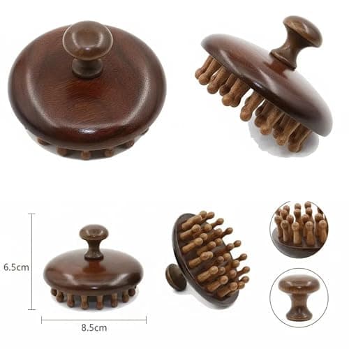 Manual Scalp Massagers, 3 Pack Wooden Head Scalp Massager Comb, Portable Massage Tool thumbnail 4