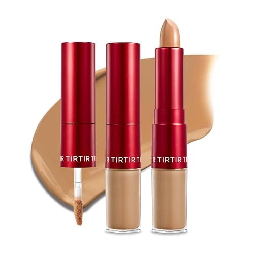 TIRTIR Glide&Hide Blurring Concealer - Creamy texture, Conceals dark circles and wrinkles, Dual formula (liquid tip & balm stick), Long-lasting wear, Korean Makeup, #7.5W, 0.28 Oz - Image 1