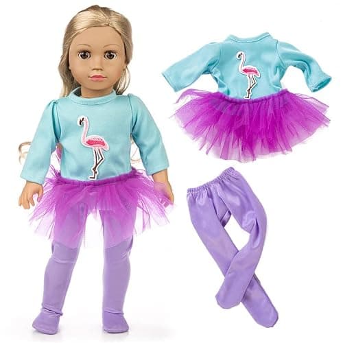 ZQDOLL 19 pcs American Doll Clothes Gift for 18 inch Doll Clothes and Accessories, Including 10 Complete Sets of Clothing thumbnail 7