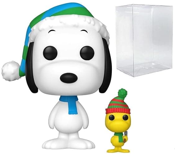 POP Holiday: A Charlie Brown Christmas - Snoopy & Woodstock Funko Vinyl Figure (Bundled with Compatible Box Protector Case) Multicolored 3.75 inches - Image 1