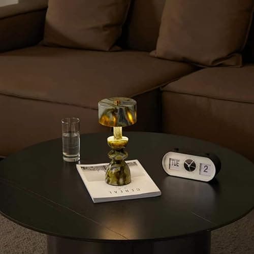 MIXL-Green Jade Marble Touch Lamp,Art Deco Table Light,Nordic Style Desk Lamp for Bedside Office and Living Room thumbnail 4