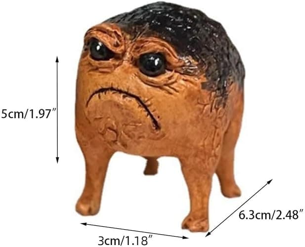 RIBJSHE Weird Queer Grumpy Frog Statue Ugly Angry Toad Statue Outdoor Garden Plant Decorations for Pots Novelty Home Office Desktop Decor Sculpture Unique Wierd Gift thumbnail 3