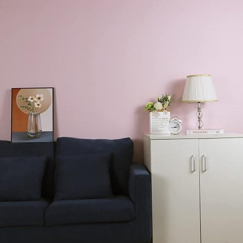 HeloHo Solid Light Pink Wallpaper Matte Textured Peel and Stick Wallpaper 118"X15.7" Modern Self Adhesive Removable Wall Paper Waterproof Contact Paper for Living Room Bedroom Decor thumbnail 6