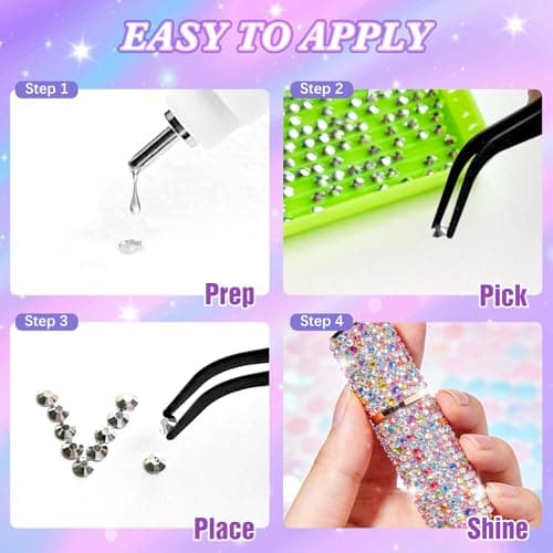 VIVIBOOM 40000Pcs Resin Jelly Rhinestones Kit, 30 Colors 3mm Flatback Gems for Crafting, Rhinestones for Bedazzling with Tools for Nail Art Shoes Book Makeup Gifts thumbnail 6