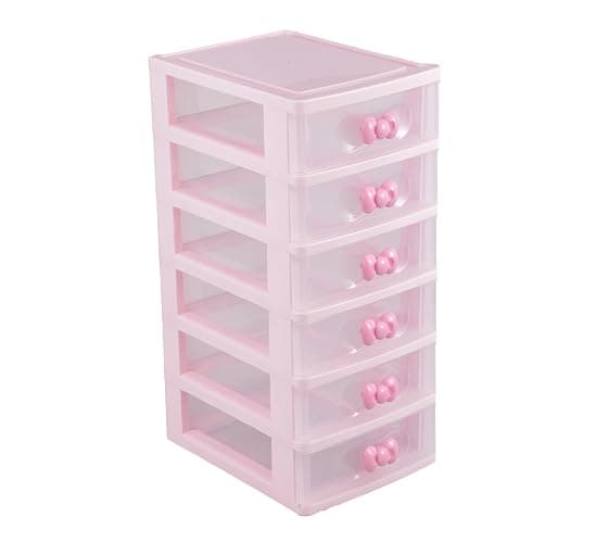 BWBNS Girls Cute Lovely Color Storage Box Desktop Organizer Bathroom Bedroom Jewelry Storage Box For Storing Small Items (6 layers) thumbnail 3