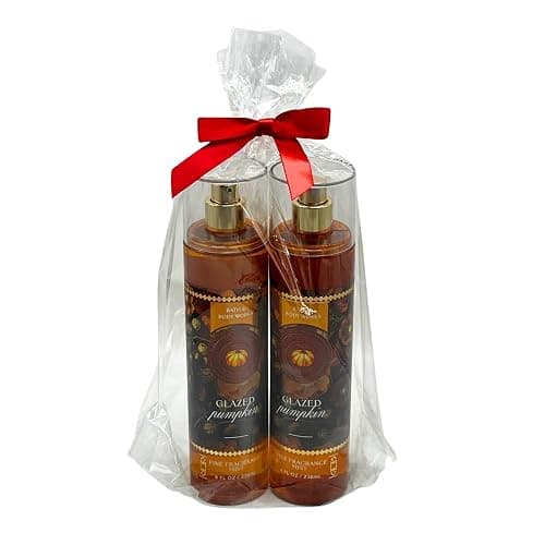 Bath & Body Works GLAZED PUMPKIN Fine Fragrance Mist 2-Pack Gift Set with Red Bow for Holidays – 8 fl oz Each – 2025 Fall Collection thumbnail 2