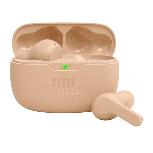 JBL Vibe Beam - True Wireless JBL Deep Bass Sound Earbuds, Bluetooth 5.2, Water & Dust Resistant, Hands-free call with VoiceAware, Up to 32 hours of battery life (Beige) - Image 1