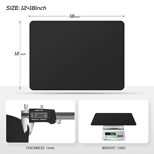 FLASLD Heat Resistant Mat for Air Fryer Site on, Fireproof Silicone Mats for Kitchen Counter, Countertop Protector, No-slip and Waterproof (12"X18", Black) thumbnail 3