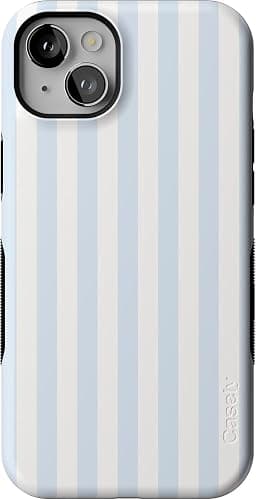 Casely iPhone 14 Plus Case | Blue Stripes | Sunday Best | Compatible with MagSafe | Bold Protective Design - Image 1