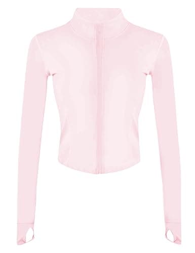 Lviefent Womens Lightweight Full Zip Running Track Jacket Workout Slim Fit Yoga Sportwear with Thumb Holes - Image 1