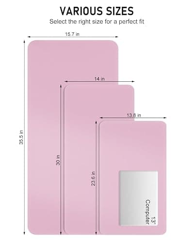 Niniubye Desk Pad, 23.6" x 13.8" PU Leather Non-Slip Desk Mat Large Mouse Pad for Desktop, Waterproof Laptop Computer Writing Mat for Office, Home, Work, Gaming, Pink thumbnail 2