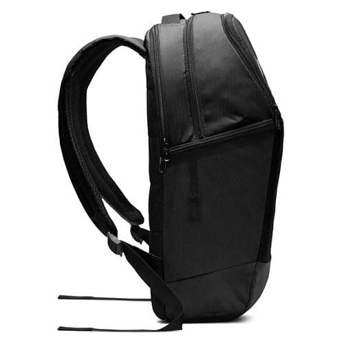 Nike Brasilia Medium Training Backpack for Women and Men with Secure Storage & Water Resistant Coating, Black/Black/White thumbnail 3