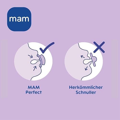 MAM Perfect Start Schnuller im 2er-Set, speziell für Neugeborene, zahnfreundlicher Baby Schnuller aus nachhaltigen & bio-erneuerbaren Materialien, mit Schnullerbox, 0-2 Monate, Bär/Elefant - 0-2 Monate - Bär/Elefant thumbnail 6
