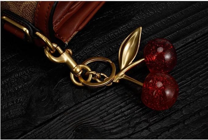 Red Cherry Keychain, Cute Cherry Charms for Purses and Bags,Accessories keychian Gifts for Women Valentine Bag Gifts thumbnail 3