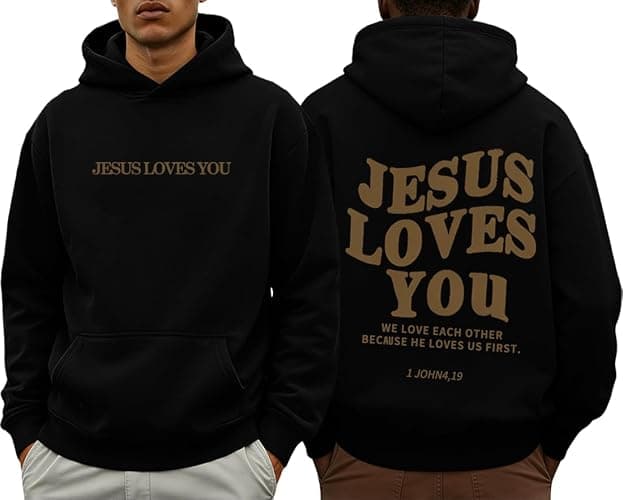 PANOZON Jesus Loves You Hoodie Christian Faith Religious God Tops Man Woman Pullover Sweatshirt Longsleeve - Image 1
