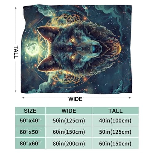 Tijuboni Wolf Throw Blanket Wolf Gifts for Girls Boys Women Men Kids Adults Soft Flannel Fleece Blanket for Couch Sofa ​Bed Home Decor 40"x50" thumbnail 5