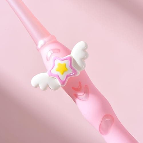 POMN Pink Soft Bristle Toothbrush Fairy Toothbrush Cute Girl Kid's Toothbrush Micro Fur Manual Toothbrush with 10000 Ultra Soft Bristle (2 Pack) thumbnail 2