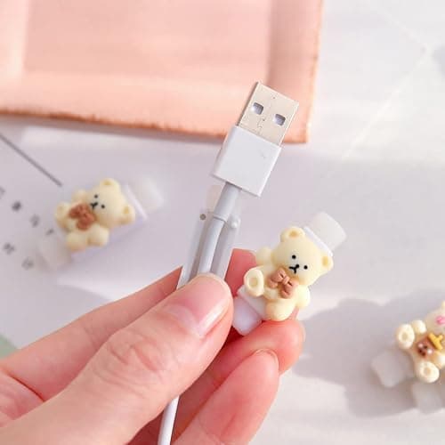 KIASRZN 2 in 1 Data Cable Protector Cover, Cute Cartoon Data Cable Protective case, Mobile Phone Charging Cable Anti-Break Protector,Compatible with All Data Cable Mini Cartoon Sets thumbnail 2