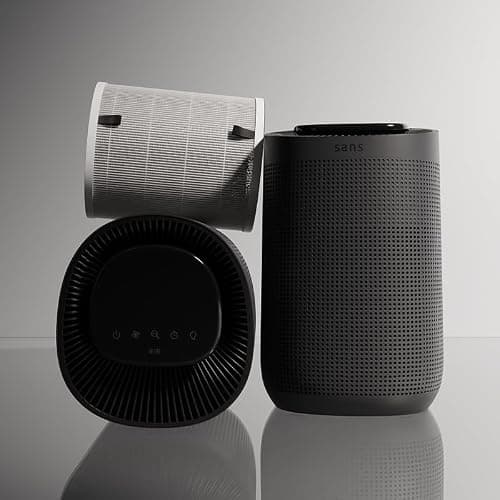 Sans Air Purifier Mini for Large Rooms (Up to 490 Sq Ft) True HEPA | UV-C Light Layer & Carbon Odor Absorption | Quiet 25dB Auto-Mode, Captures Smoke, Dust & Allergens (Midnight) thumbnail 7