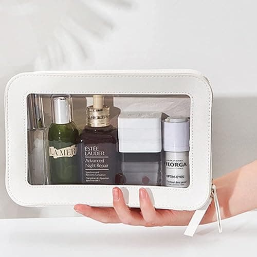 Clear Makeup Bag Small, TSA Approved Portable Toiletry Bag with Zipper Cosmetic Travel Bag Makeup Organizer Case Mini Makeup Pouch for Purse Car Organizer Bag for Women Men thumbnail 3