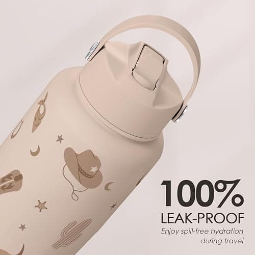 Western Cowgirl Water Bottle 32oz Stainless Steel with Lid, Insulated Bottles for Women Girls, Gift Idea for Birthday Christmas thumbnail 6