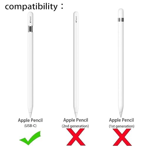 Silicone Cover Sleeve for Apple Pencil USB-C Ultra Thin Case for Pencil USB C Accessories Soft Ipad Grip Case (Black+White) thumbnail 2