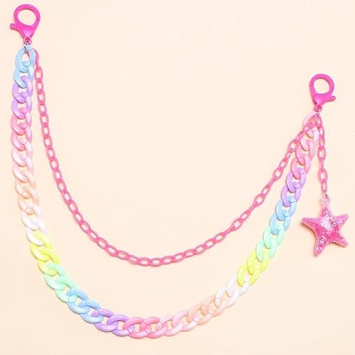 LKingel Gothic Pants Chains for Women Men Punk Star Moon Heart Starfish Wallet Chains Hip Hop Rock Pocket Chain Fashion Layered Jeans Chain for Women thumbnail 6