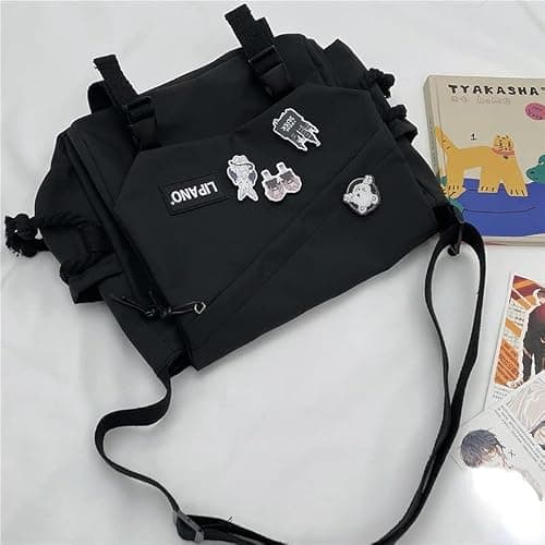 Pbkabiug Cute Nylon Messenger Bag for Women Kawaii Shoulder Crossbody Bag with Kawaii Accessories Aesthetic Tote Bag thumbnail 4
