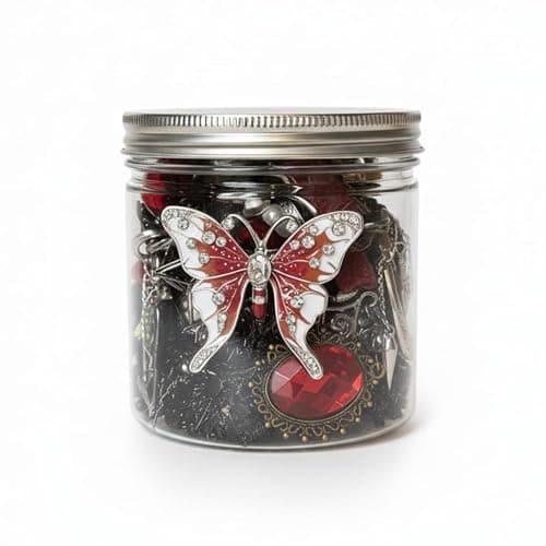 YHNNH 35 pcs Mystery Jewelry Jar, Surprise Gothic Jewelry Set for Woman, includes Gothic Necklaces, Earrings, Rings and Bracelets, Unique Goth Jewelry Box Gift for Her - Image 1