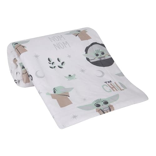 Lambs & Ivy Star Wars The Child/Baby Yoda/Grogu White Minky/Fleece Baby Blanket thumbnail 4