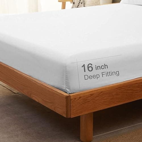 SONORO KATE Bed Sheet Set Super Soft Microfiber 1800 Thread Count Luxury Egyptian Sheets 16-Inch Deep Pocket Wrinkle and Hypoallergenic-4 Piece(Queen White) thumbnail 6