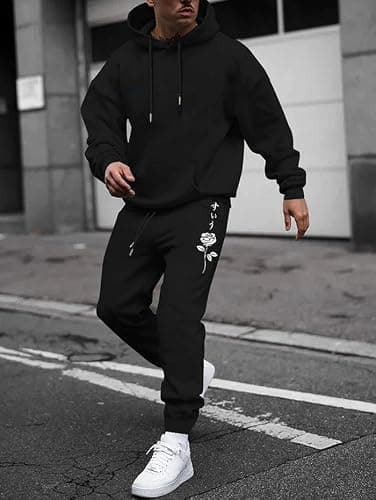 ZAFUL Cuffed Sweatpants for Men Casual Graphic Drawstring Printed Sweat Pants Stretch Loose Joggers thumbnail 2