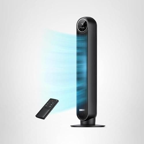 DREO Tower Fan for Bedroom, 28ft/s Velocity, Ultra Quiet Fan, 8 Speeds | 2026 Upgraded DC Motor, 90° Oscillating, 4 Modes Standing Fan, Bladeless Fan for Indoors, Floor Fans with Remote, Black thumbnail 10