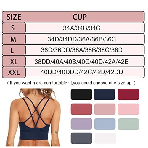 Sykooria 3 Pack Strappy Sports Bra for Women Sexy Crisscross for Yoga Running Athletic Gym Workout Fitness Tank Tops thumbnail 6