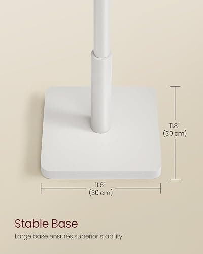 VASAGLE Coat Rack, Wooden Clothes Rack, Freestanding Stand with 8 Hooks, 3 Heights, for Coats, Hats, Bags, Entrance Porch, Hallway, in Rubber Wood, Cloud White RCR010W02 thumbnail 3