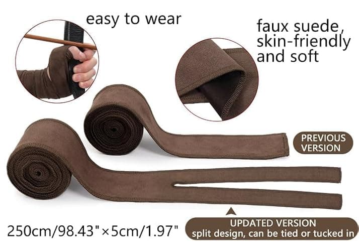 FURPHI Medieval Hand Wraps Renaissance Faux Suede Bracers LARP Halloween Cosplay Costume Accessories thumbnail 4