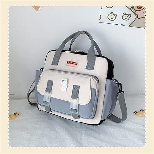 JELLYEA Kawaii Backpack Cute Tote Bag Girl School Crossbody Shoulder Bag with Kawaii Accessories Multi Purpose (Grey) thumbnail 3