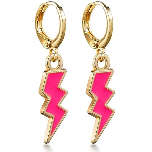 9 pairs /18 pairs, college style earrings, fashion personality Hypoallergenic Earrings for Girls smile heart star lightning and colorful pendant, make you look more vibrant, energetic, young thumbnail 7