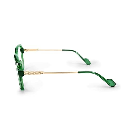 VISOONE Oversized Fashion 99% Blue Light Blocking Glasses for Women REMY | Flexible Metal Temples Extra Wide UV400 HD Clear Lenses Chunky Cute Chic Square Large frame thumbnail 7