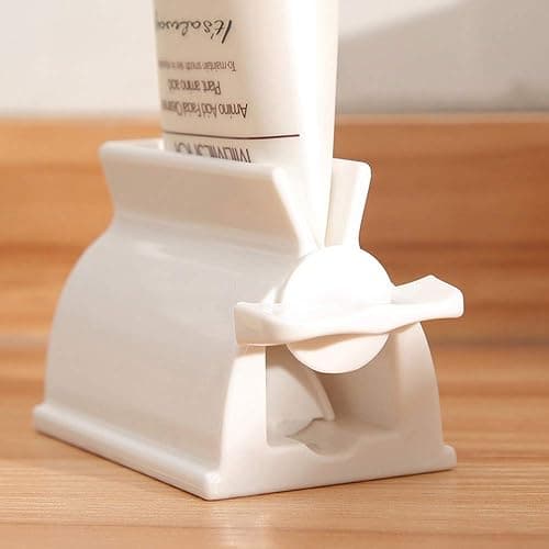 Toothpaste Roller Squeezer Set of 2 Rolling Tube Toothpaste Holder Stand Bathroom Organizer (White) (2Pack-White) thumbnail 4