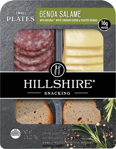 Hillshire Snacking Small Plates, Genoa Salami and White Cheddar Cheese, Single Serve, 2.76 Oz thumbnail 3