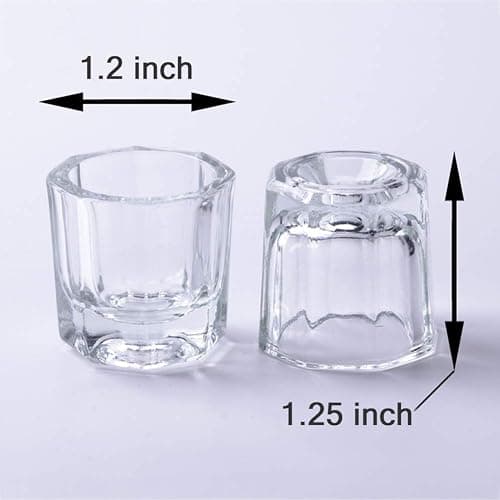 Bulex 2 Pack Dappen Dish Cups for Nail Art Acrylic Liquid - Clear Glass Nail Monomer Liquid Bowl Dampen Dish Acrylic Powder Holder, Acrylic Glass Jar for Nails thumbnail 5
