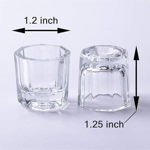 Bulex 2 Pack Dappen Dish Cups for Nail Art Acrylic Liquid - Clear Glass Nail Monomer Liquid Bowl Dampen Dish Acrylic Powder Holder, Acrylic Glass Jar for Nails thumbnail 6